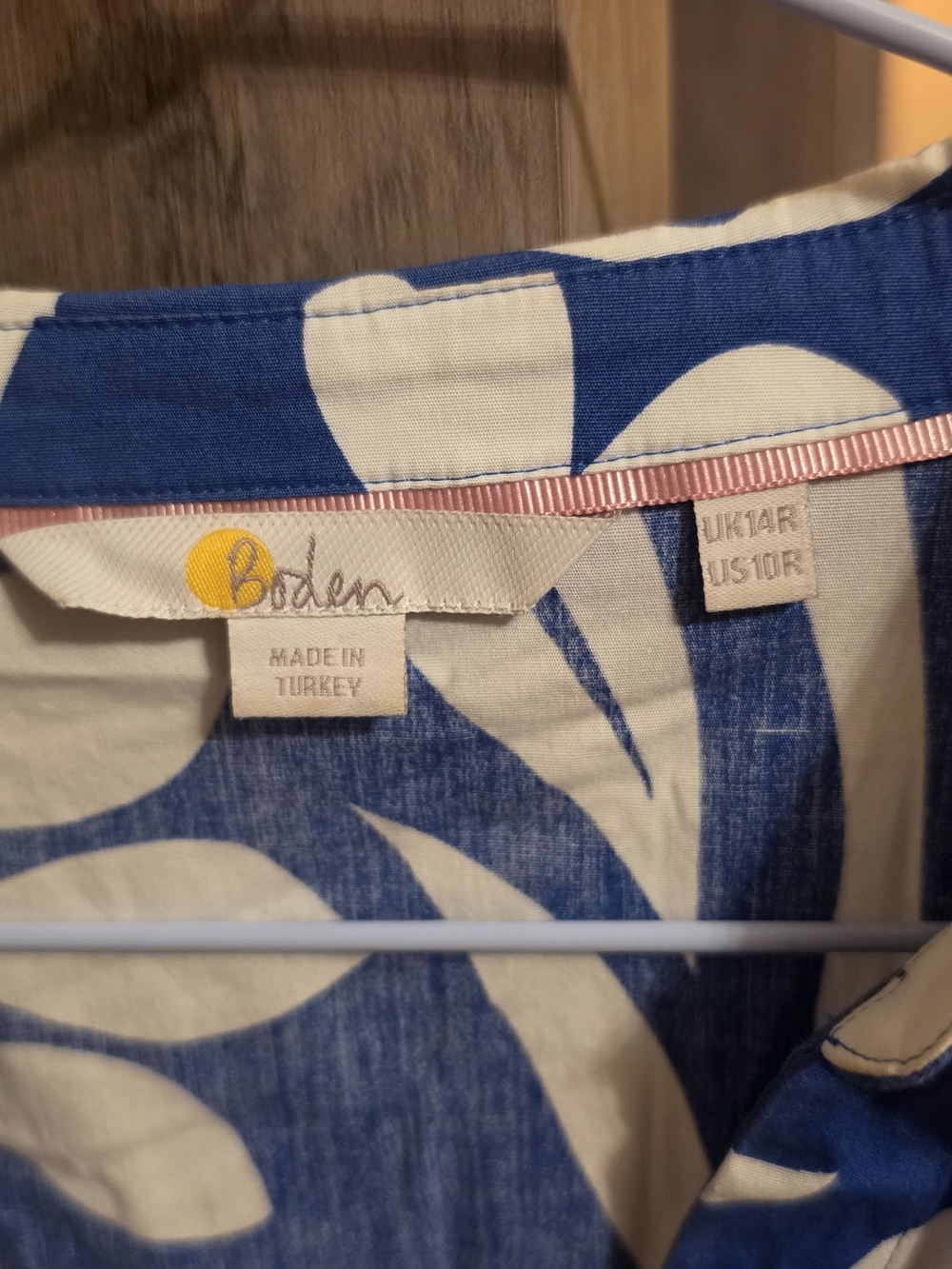 Boden Blue and White Floral Midi Dress - Picture 2 of 4